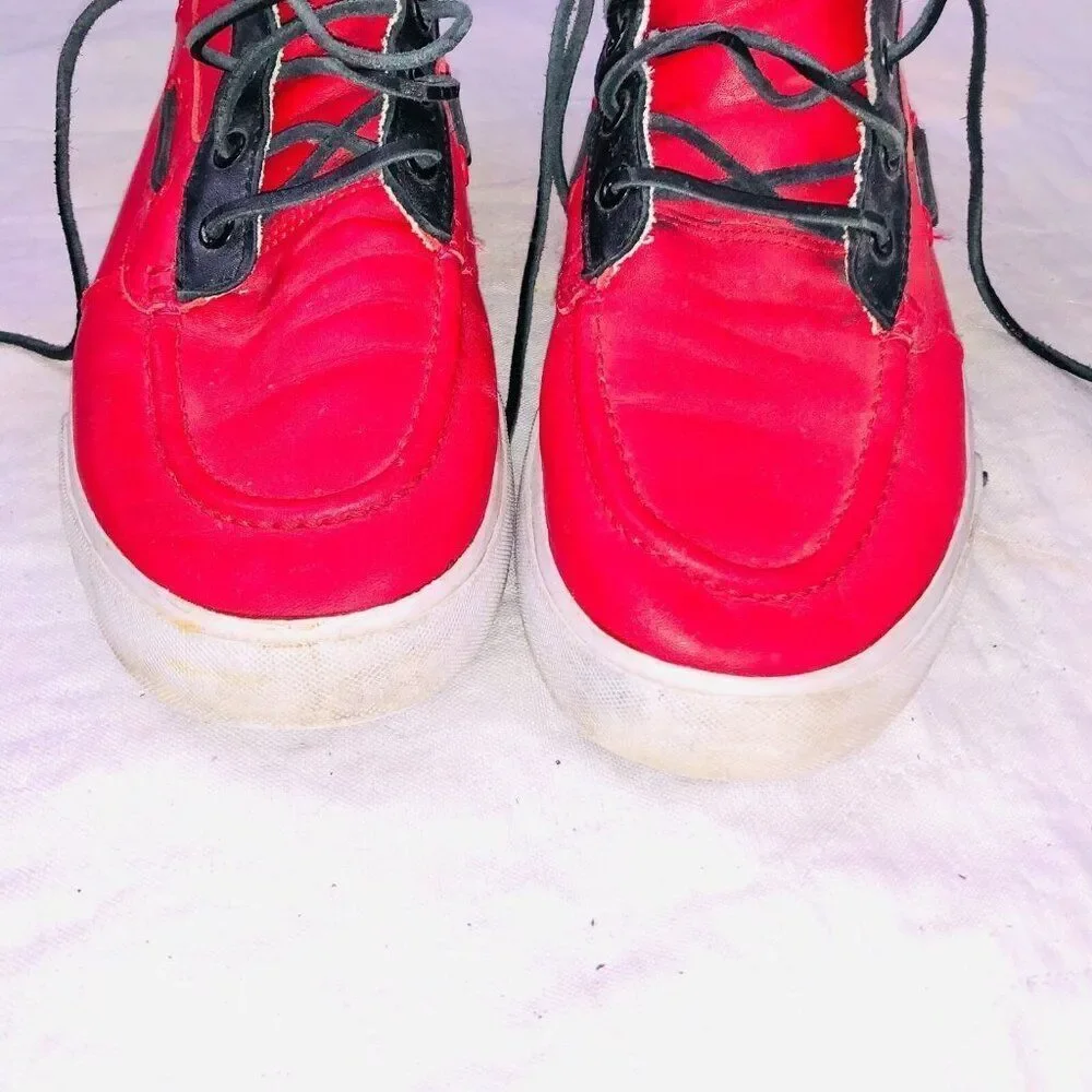 Polo Ralph Lauren Mens 8 Shoes Red Navy Blue Sander Chukka Leather Casual